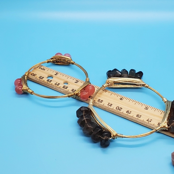 Hawaiian artisan faux gem wrap bangles Set of 3 - Picture 7 of 8